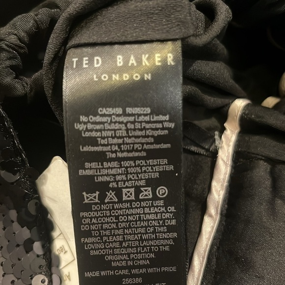 NWT Ted Baker Milleit matte sequin high rise wide leg trouser evening pants 8 - Picture 14 of 14